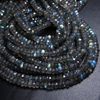 20 strand x 14 inches - AAA High Quality Gorgeous Full Flashy Fire Labradorite Super Sparle Micro Faceted Rondell Beads size 3- 3.5 mm approx